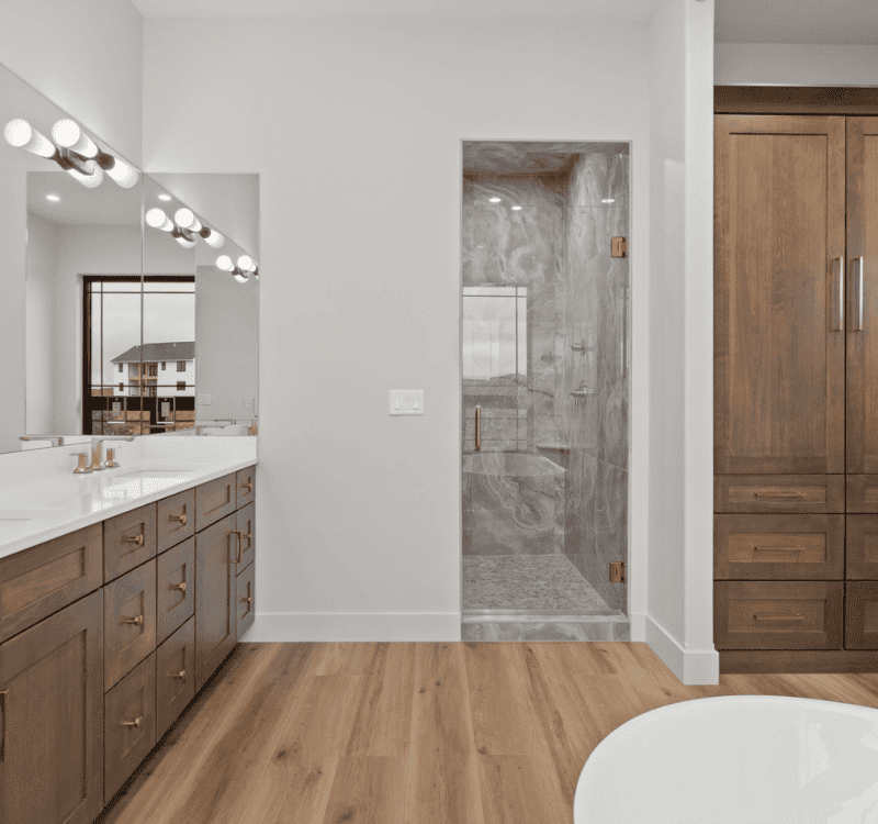 Cloud Peak master bathroom with walk-in shower
